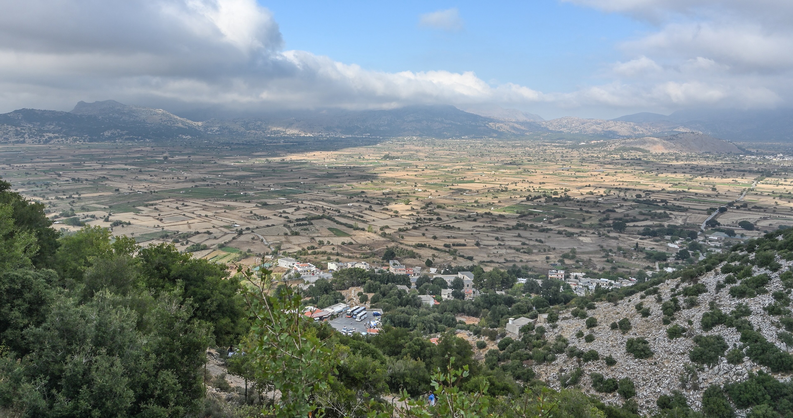 Panoramic view across the Lassithi Plateau in Crete